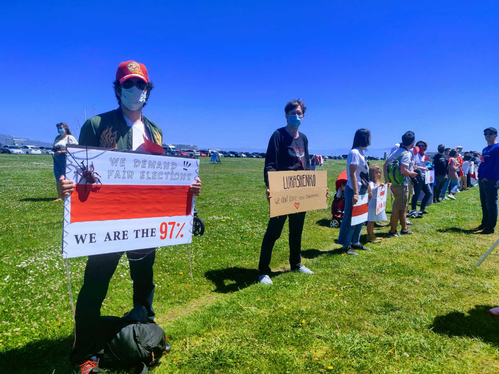 Belarusian Solidarity Line in San Francisco – LiveFEED